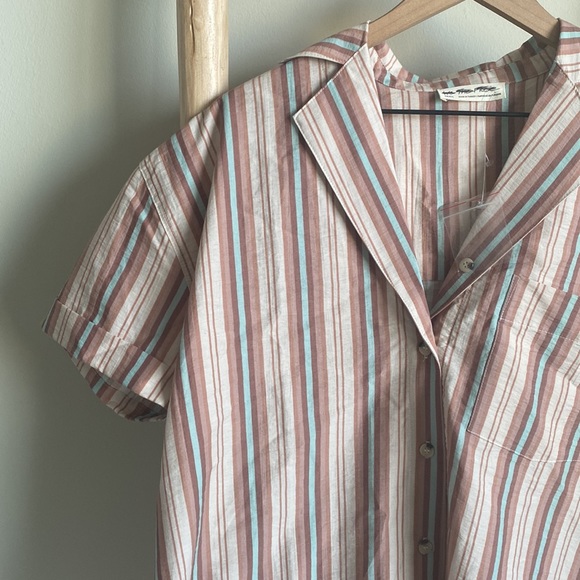 New Free People Oversized Short Sleeve Button Down Shirt Sz Small - Picture 3 of 8